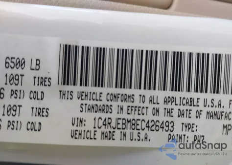 2014 Jeep Grand Cherokee Limited z USA, uszkodzony, nr VIN 1C4RJEBM8EC426493